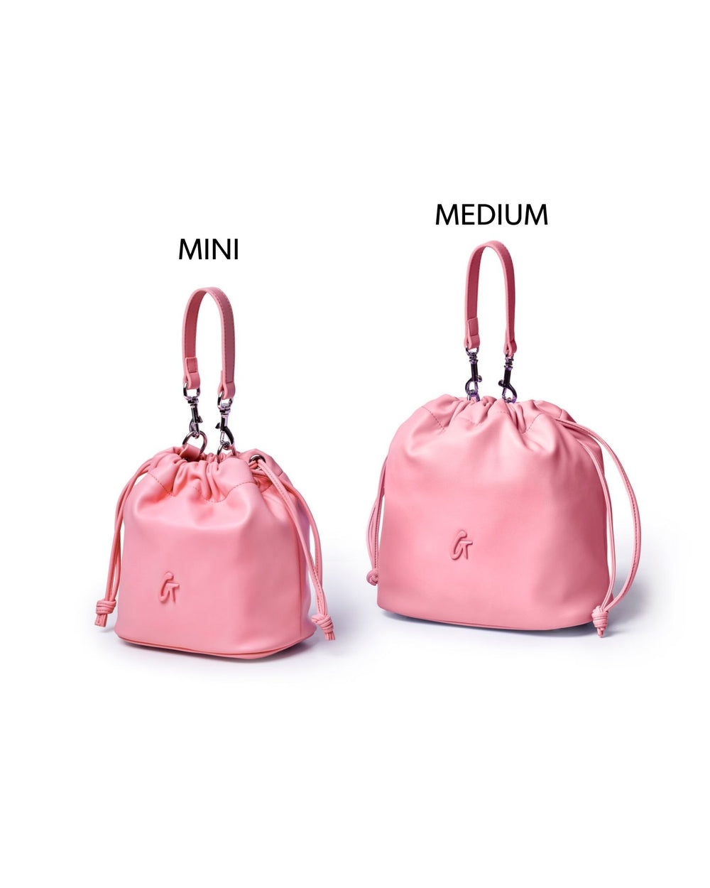 Mini Vegan Leather Bucket Bag - Soft Pink