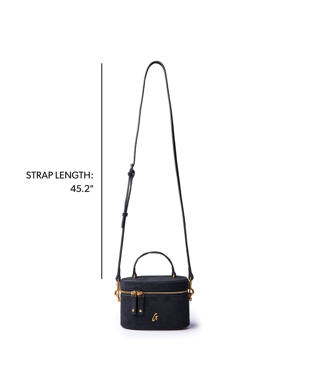 Mini Vegan Suede Top Handle Bag - Black