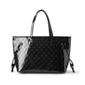 Vegan Leather Laptop Tote - Mirror Black