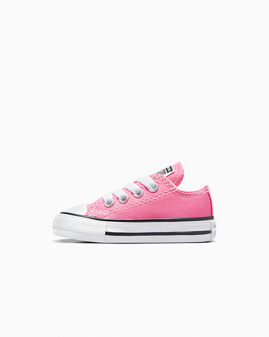 Canvas Low Top Sneaker - Black - Pink