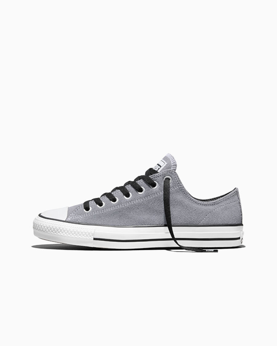 Suede Skate Low Top Sneaker - Black - Thunder Whale Grey/Black/White