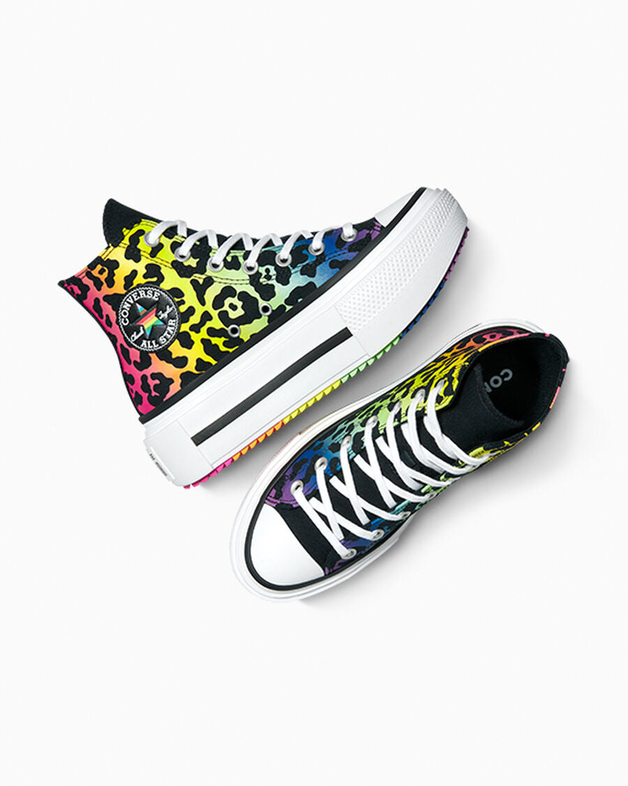 Unisex Printed Canvas Platform High-Top