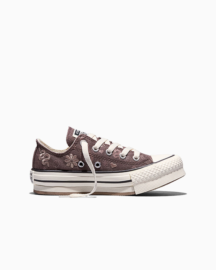 Kids Paisley Canvas Platform Low Top Sneaker