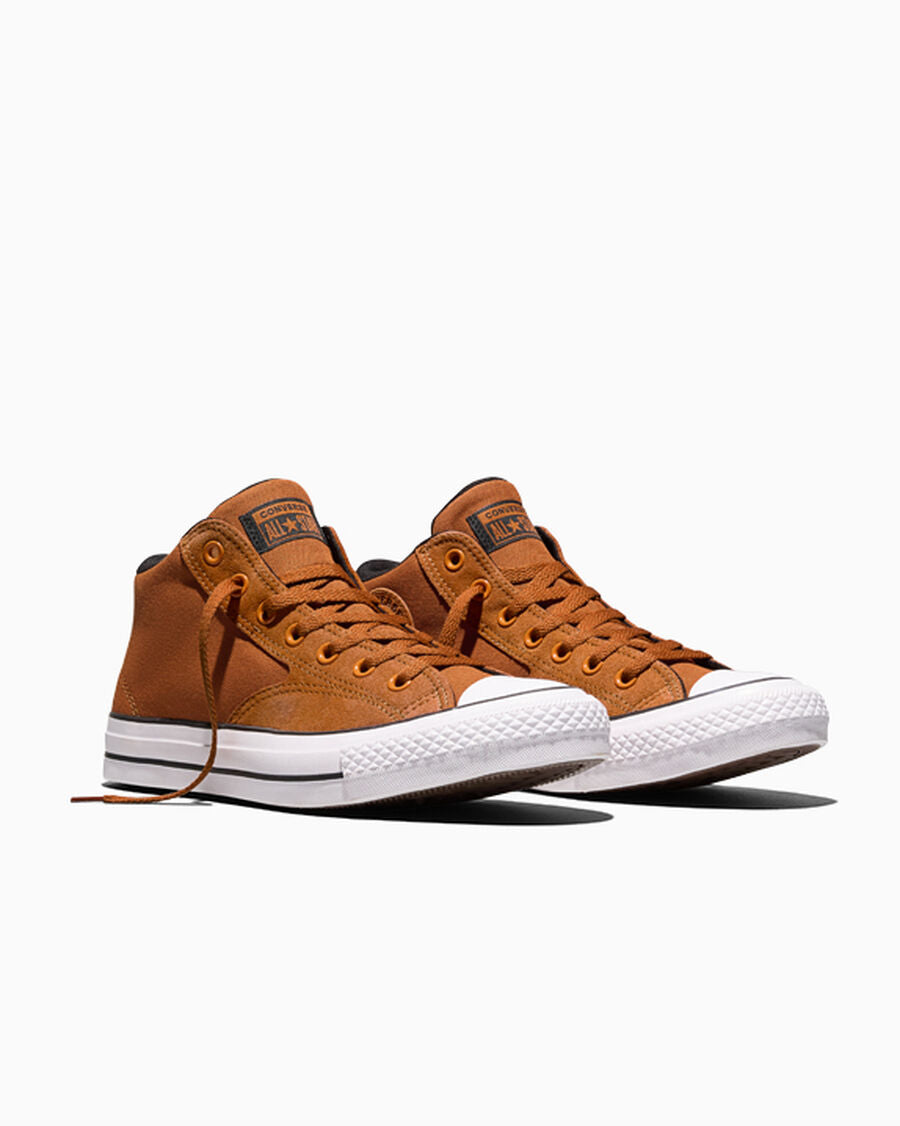 Canvas And Suede Mid Top Sneaker - Rusted Bolt/Black/White