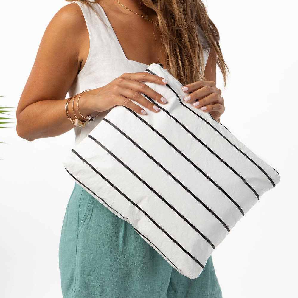 Large Splash-Resistant Organizer Pouch - Pinstripe