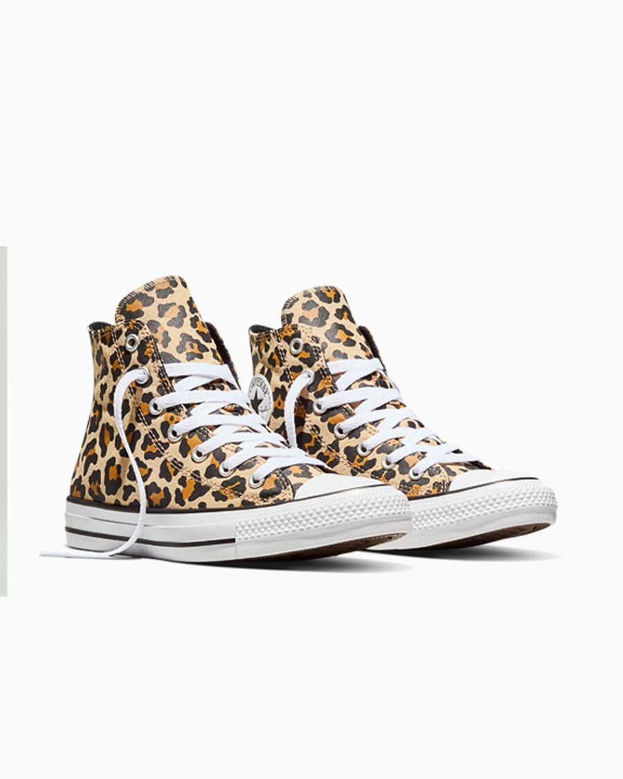 Canvas High-Top Sneaker - Leopard Print