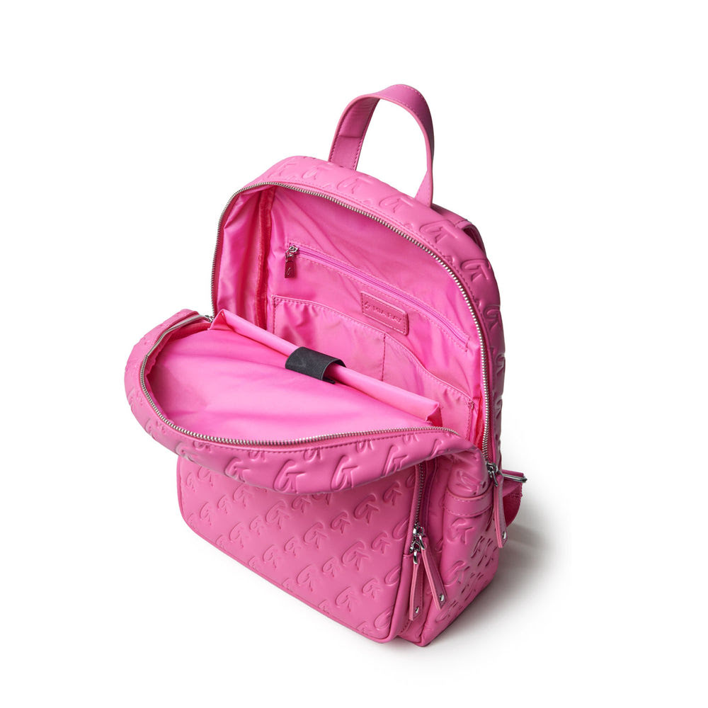 Vegan Leather Laptop Backpack - Hot Pink