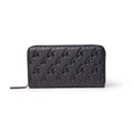 Large Vegan Leather Zip Wallet - Black