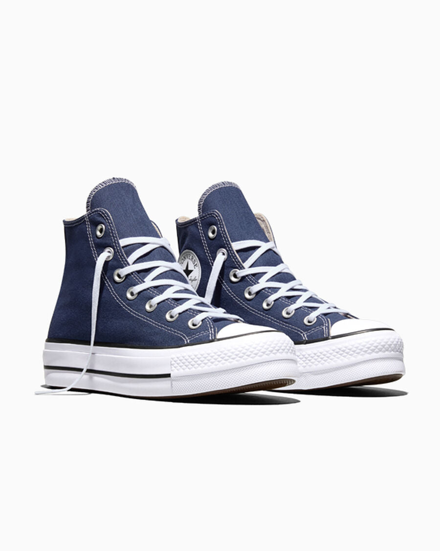Canvas Platform High-Top Sneaker - Navy/White/Black