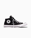 Canvas Mid Top Sneaker - Black/Black/White