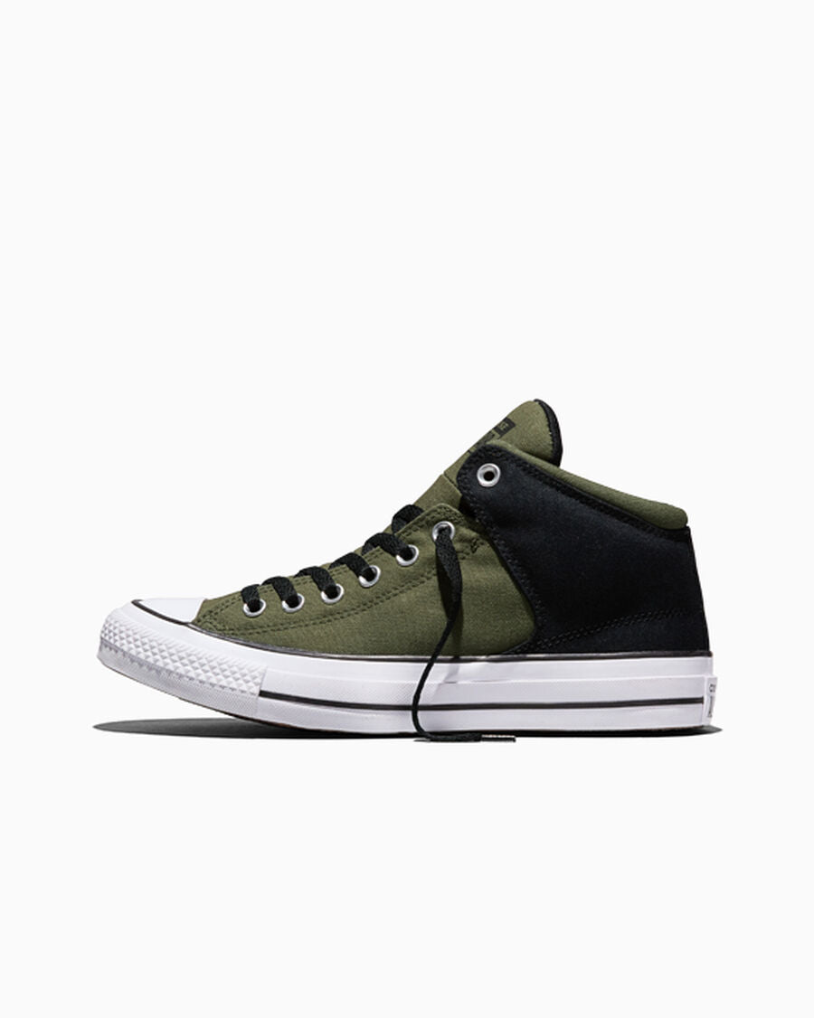 Colorblock Canvas Mid-Top Sneaker - Utility/Black/White