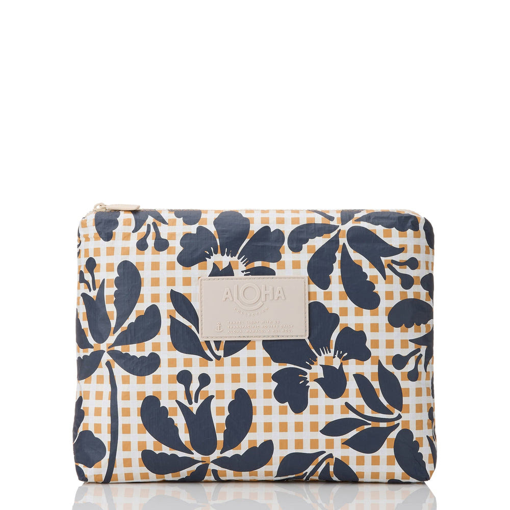 Medium Splash-Resistant Pouch - Floral Gingham
