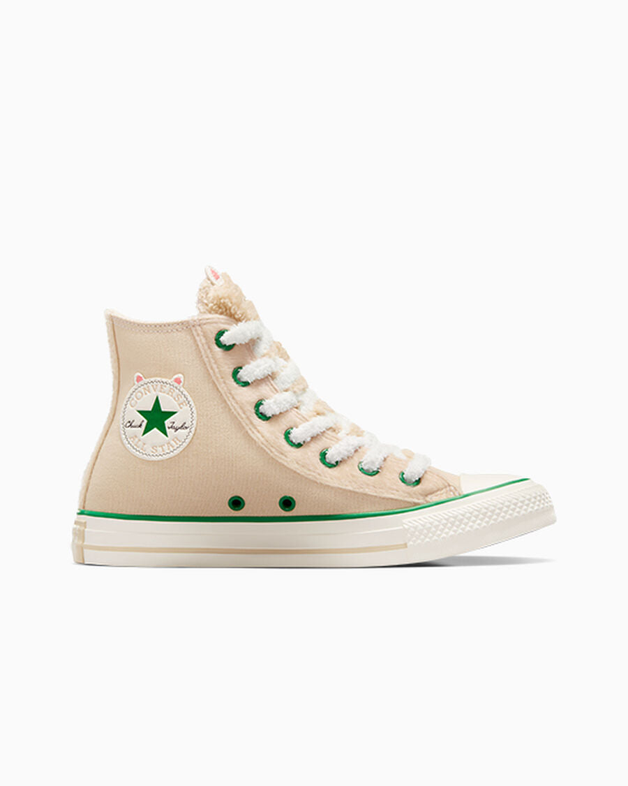 Faux Fur Animal Canvas High Top Sneaker
