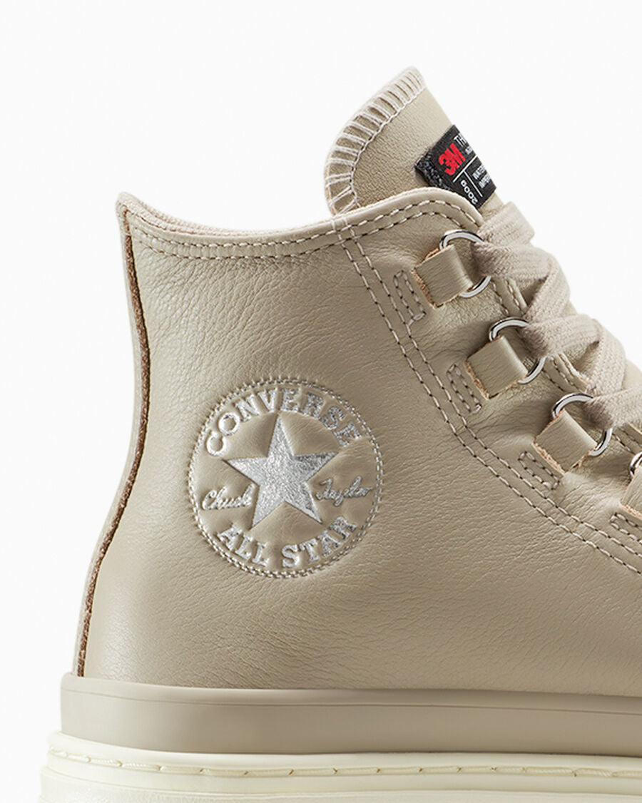 Women's Water-Resistant Leather Lug Sole Boot - Papyrus/Papyrus/Egret