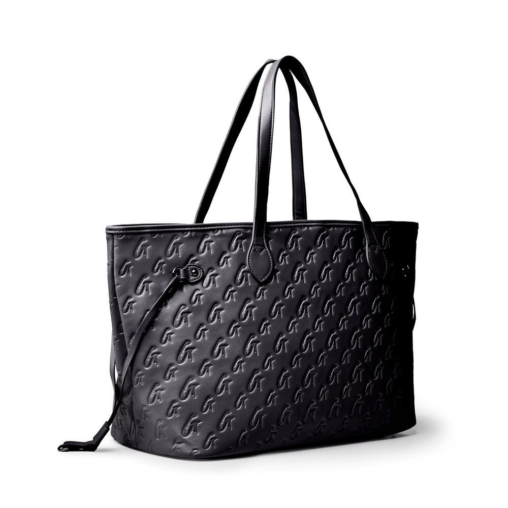 Vegan Leather Laptop Tote - Black