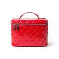 Large Vegan Leather Toiletry Bag - Mirror Red