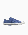 Canvas and Suede Low Top Sneaker - Blue - Indigo Storm/Obsidian Blue/White