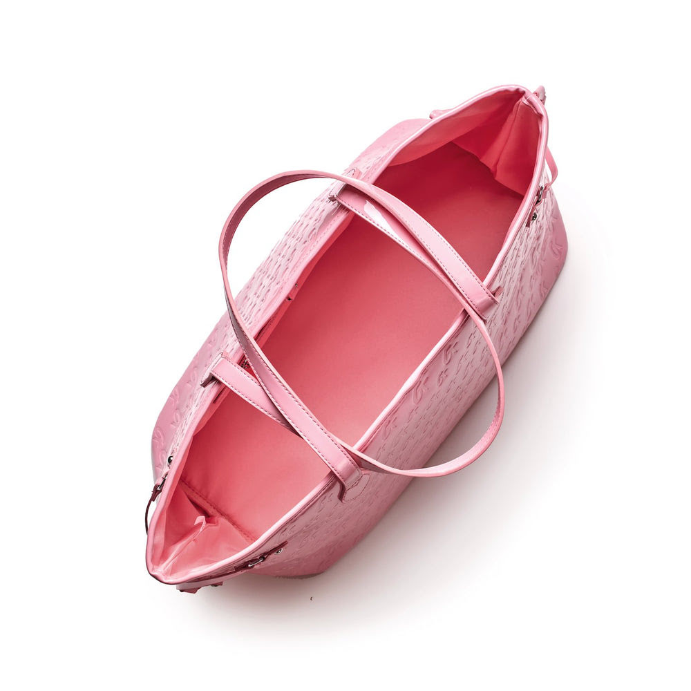 Vegan Leather Laptop Tote - Mirror Pink