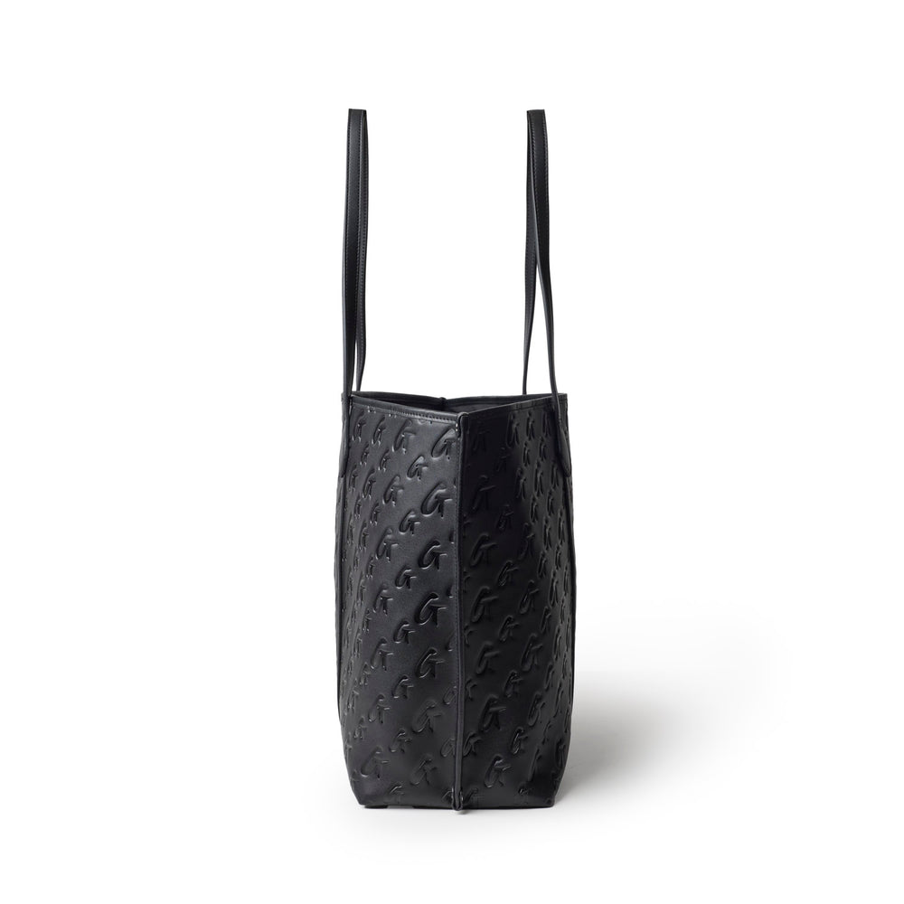 Extra Large Vegan Leather Laptop Tote - Black