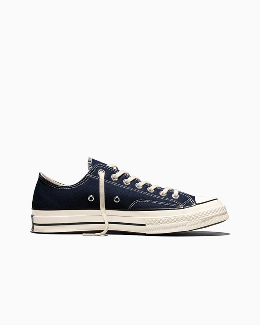 Heavyweight Canvas Low Top Sneaker - Black - Obsidian Blue/Egret/Black