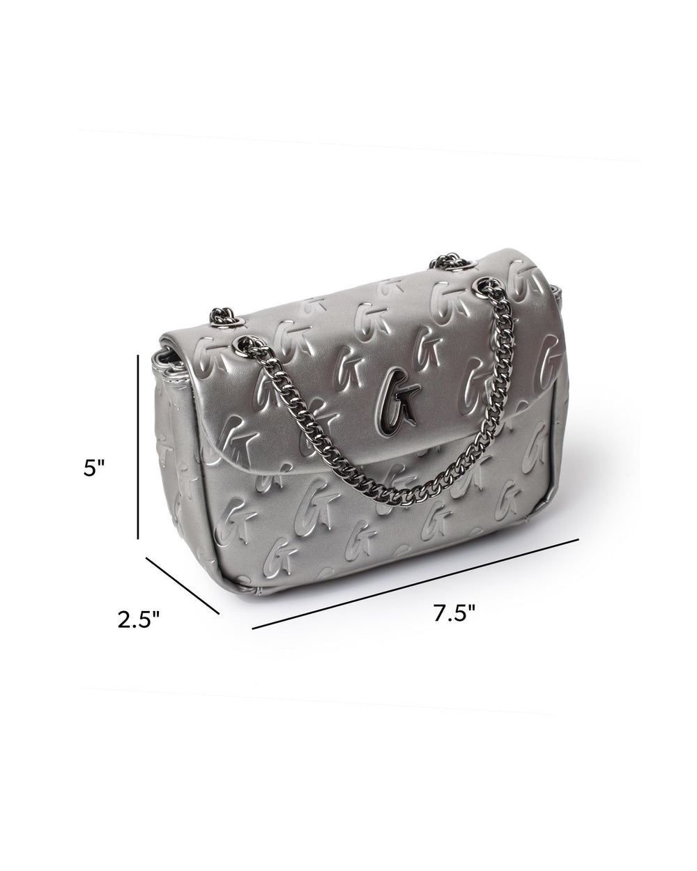 Mini Vegan Leather Flap Bag - Platinum