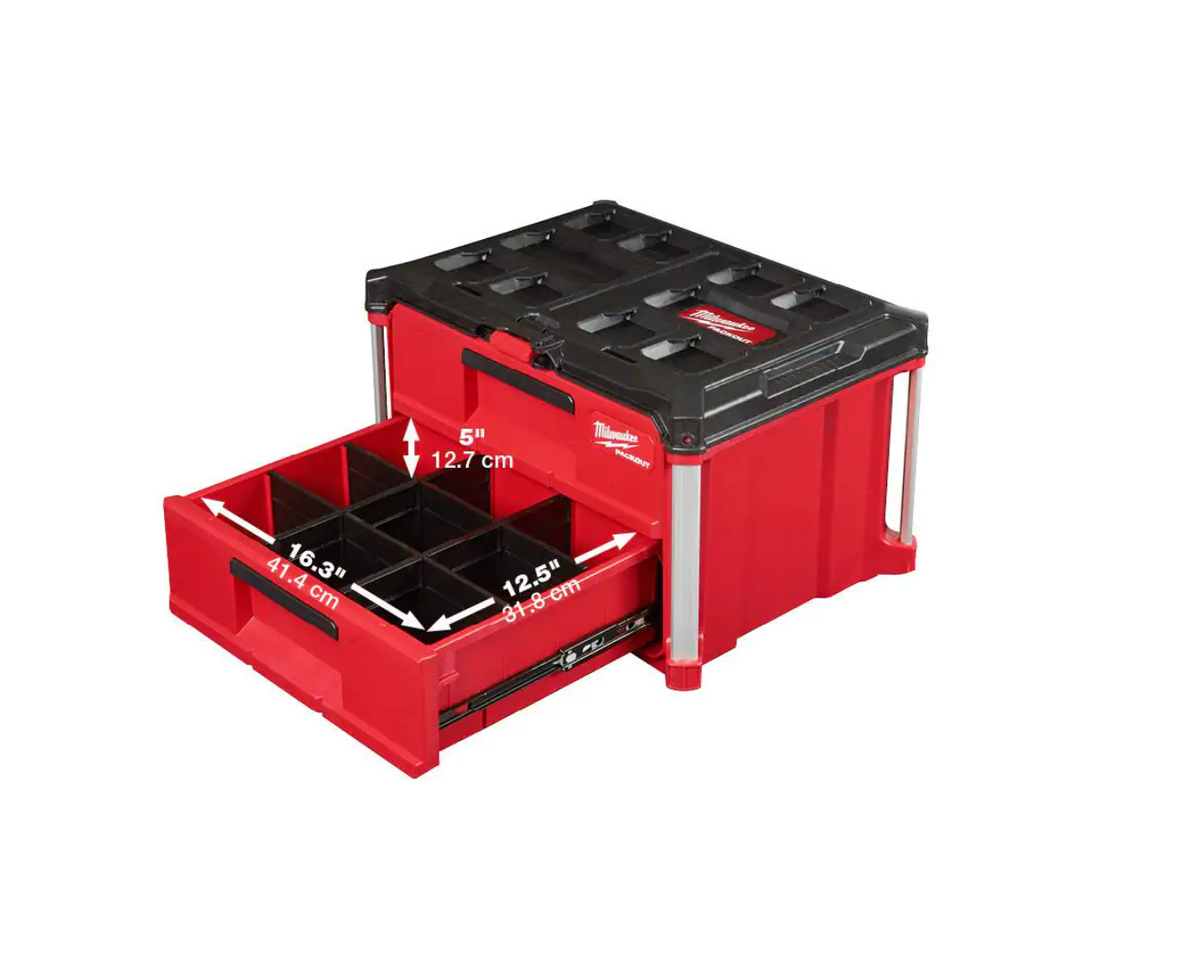 Milwaukee PACKOUT 22 in. 3-Drawer And 2-Drawer Tool Box - 48-22-8443-8442
