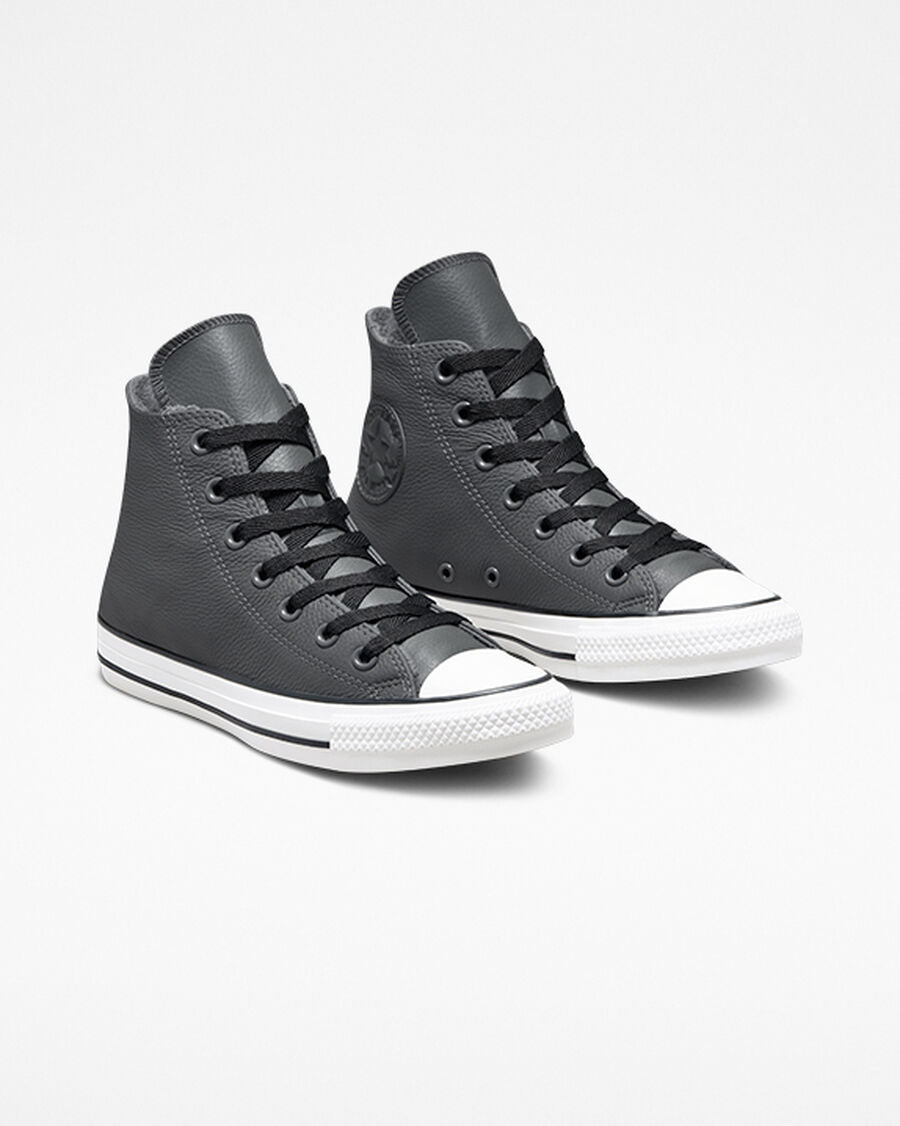 Faux-Fur Lined Leather High Top Sneaker