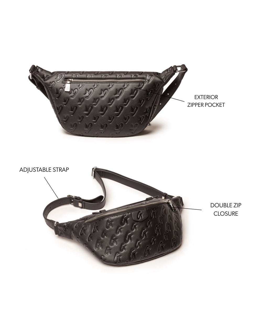 Vegan Leather Belt Bag - Black