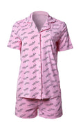 Rayon Blend Pajama Short Set - Light Pink