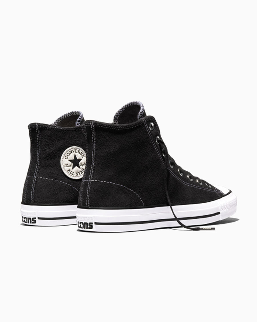 Suede Skate High Top Sneaker - Black - Black/Black/White