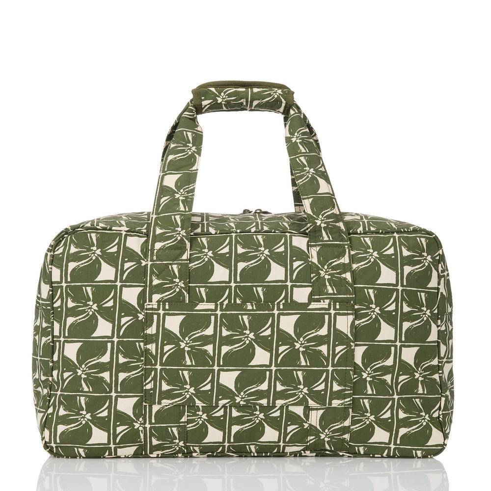 Ripstop Nylon Weekender Duffel - Floral Grid