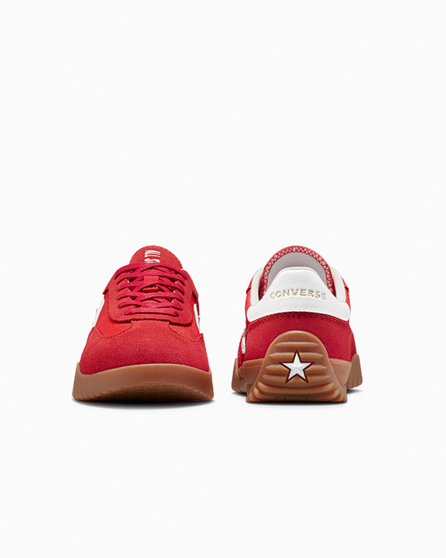 Unisex Nylon And Suede Low-Top Trainer - Red/White/Honey