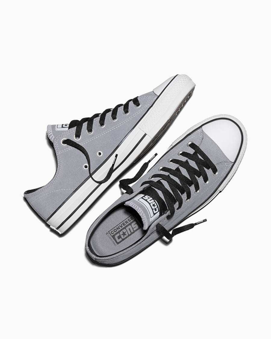 Suede Skate Low Top Sneaker - Black - Thunder Whale Grey/Black/White