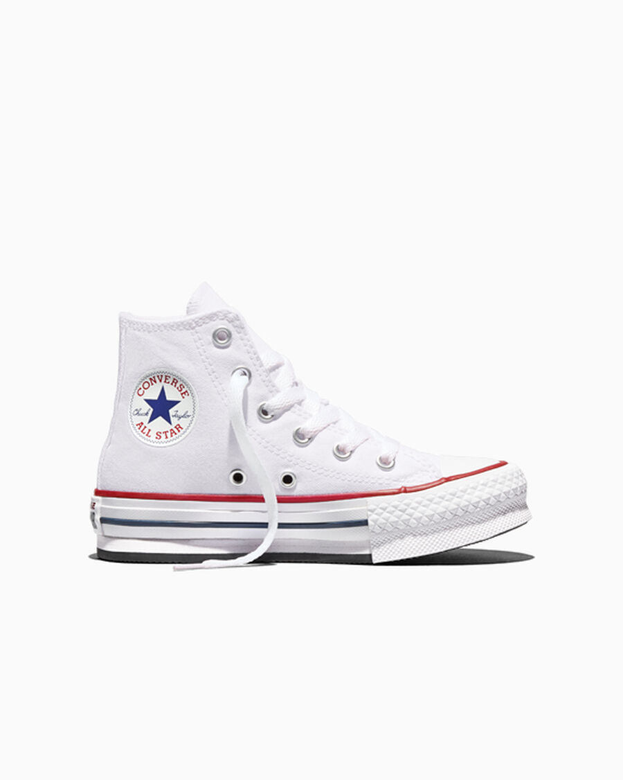 Kids Canvas Platform High Top Sneaker - Black - White/Garnet/Navy