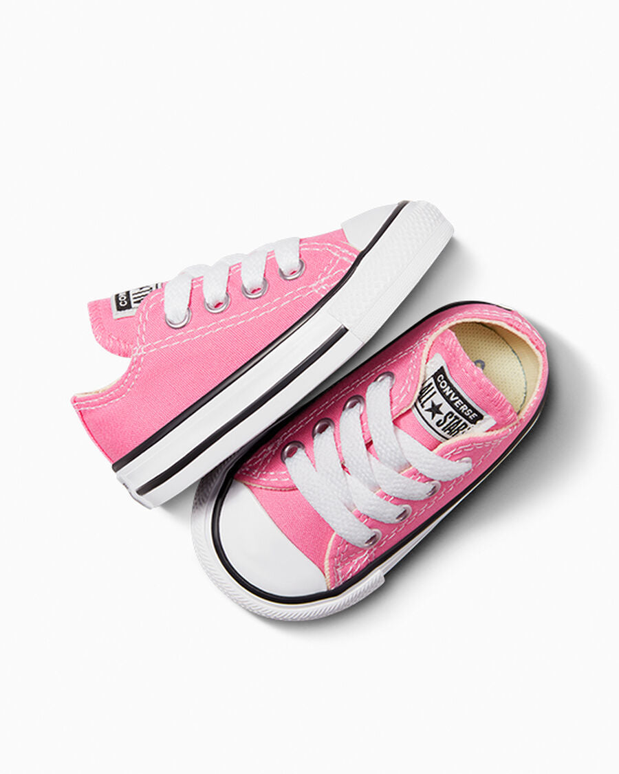 Canvas Low Top Sneaker - Black - Pink