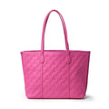 Vegan Leather Laptop Tote - Hot Pink
