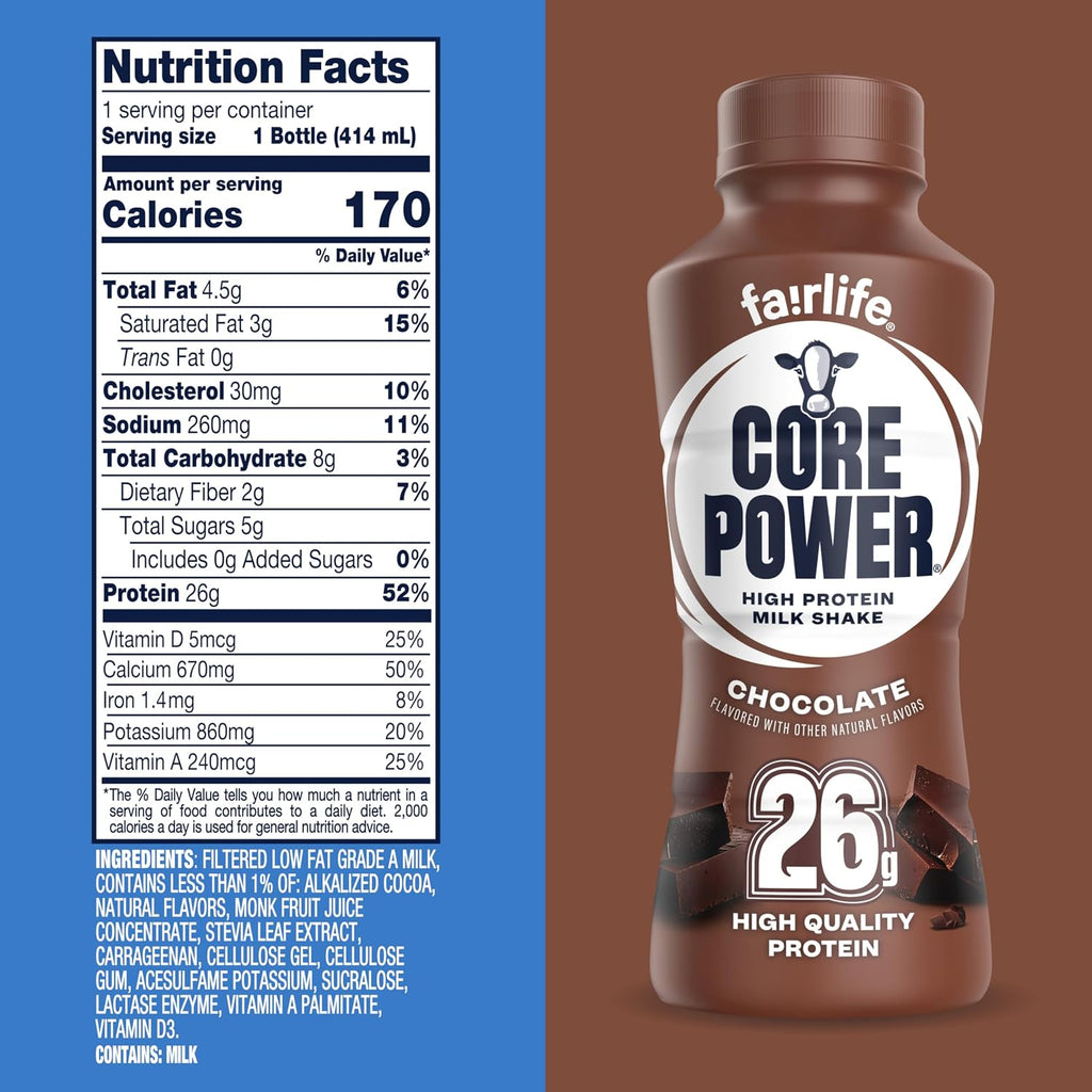 Chocolate Protein Milk Shake, 14 oz, 12 Pack