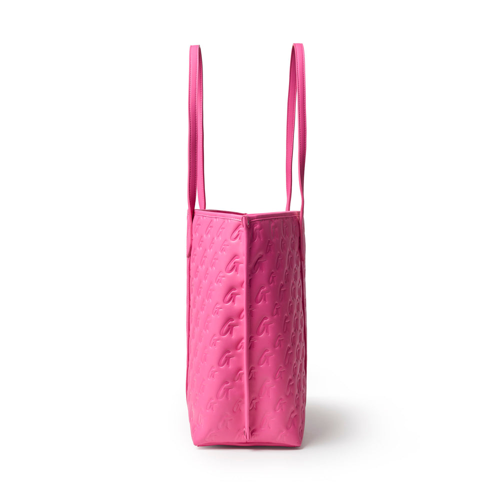 Extra Large Vegan Leather Tote - Hot Pink