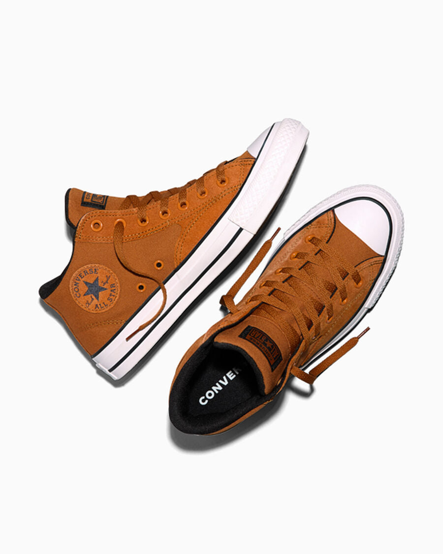 Canvas And Suede Mid Top Sneaker - Rusted Bolt/Black/White