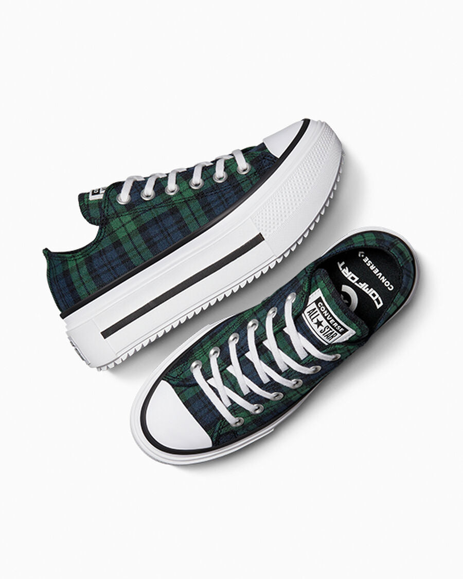 Canvas Platform Low Top Sneaker - Plaid