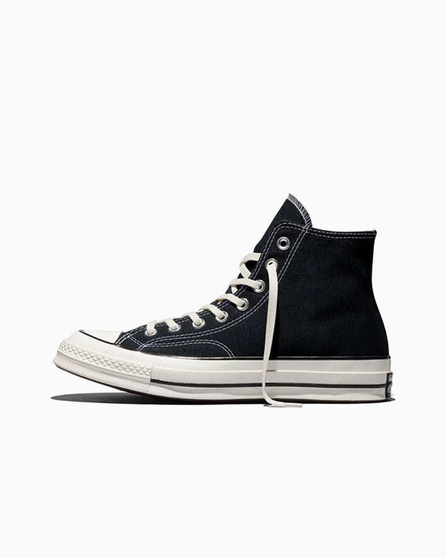 Heavyweight Canvas High Top Sneaker - Black - Black/Black/Egret