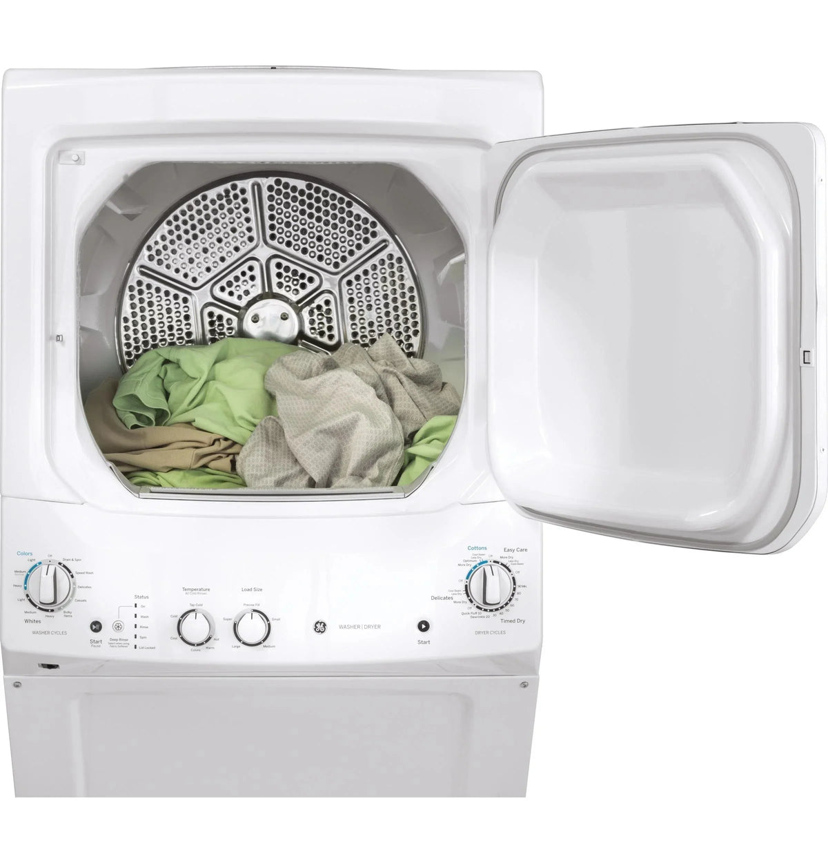 GE Unitized Spacemaker Washer 3.8 DOE cu. ft. With 5.9 cu. ft. Gas Dryer