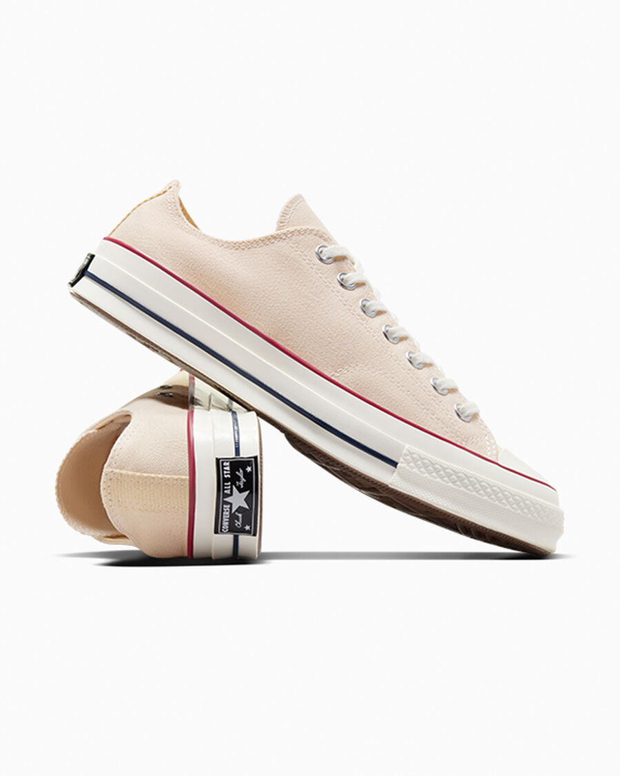 Heavyweight Canvas Low Top Sneaker - Black - Parchment Brown/Garnet/Egret