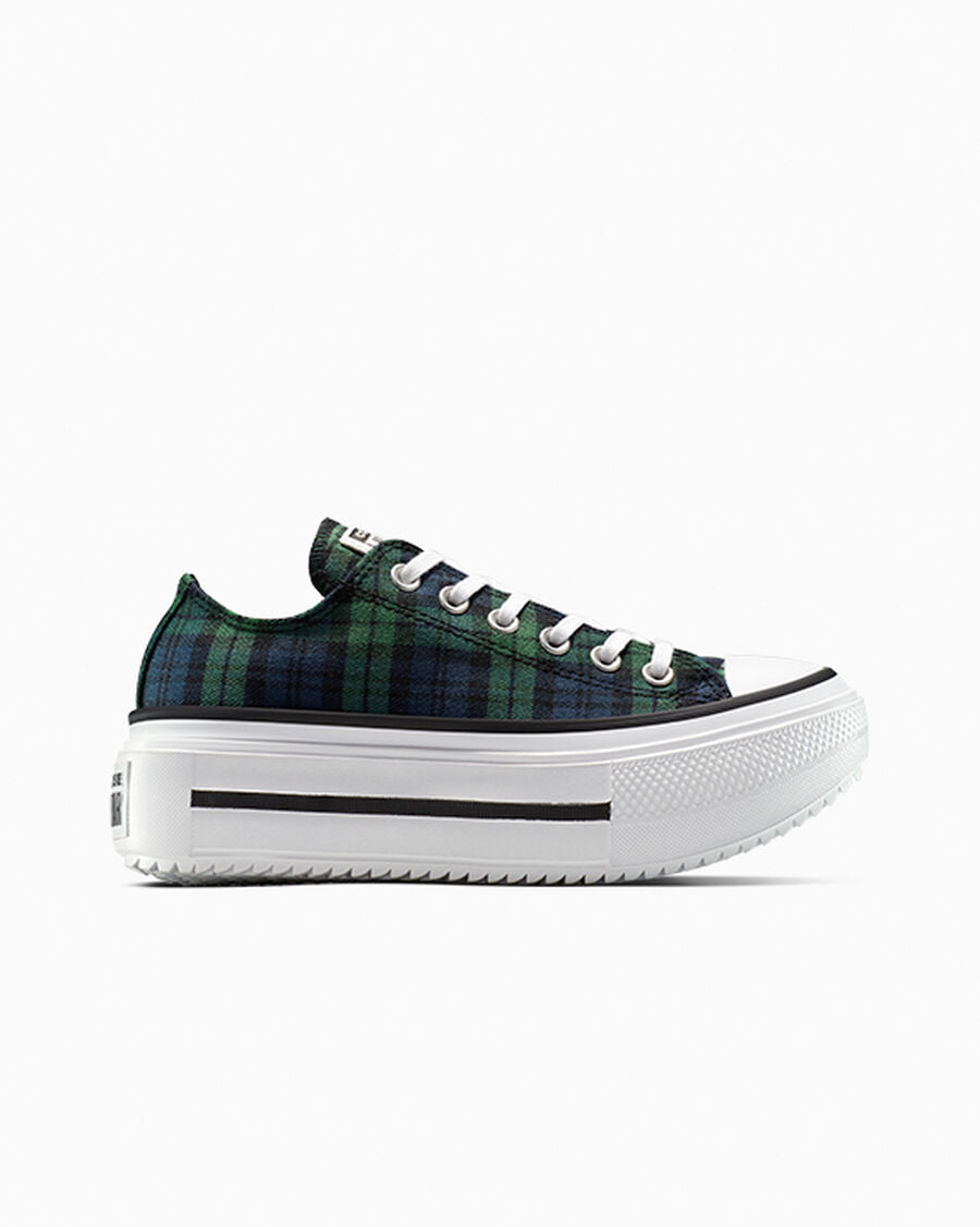 Canvas Platform Low Top Sneaker - Plaid