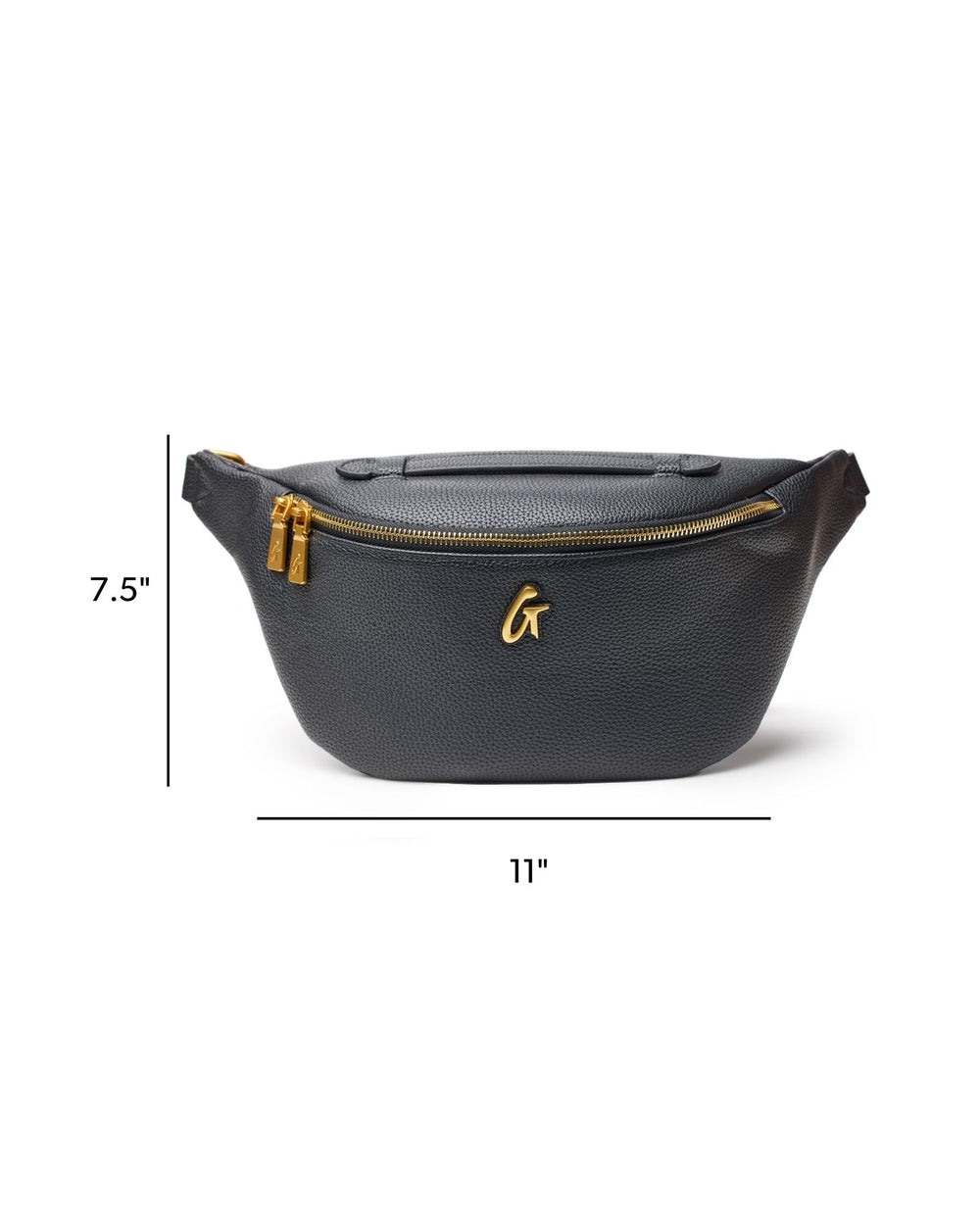 Textured Vegan Leather Belt Bag - Black