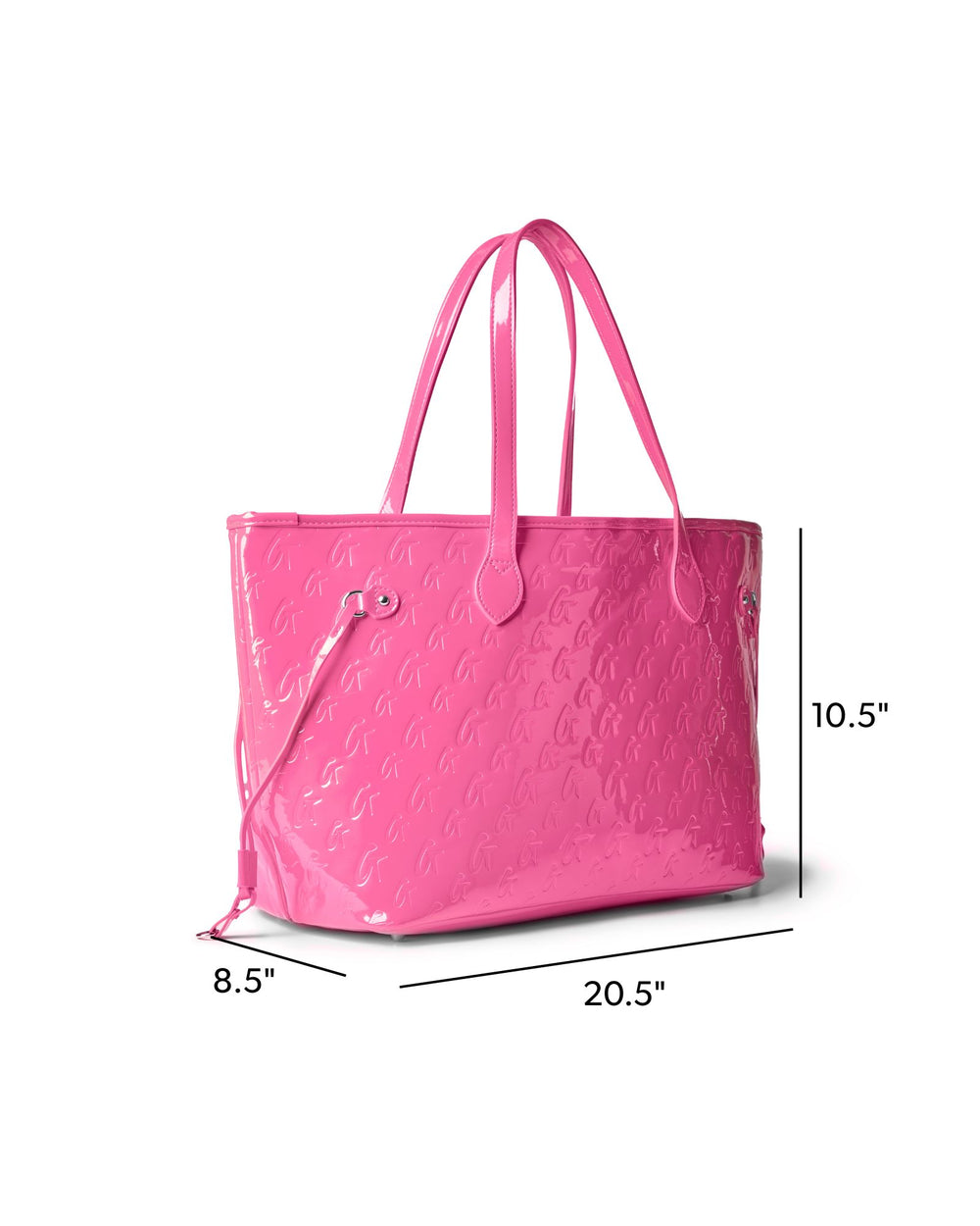 Mirrored Vegan Leather Tote - Hot Pink
