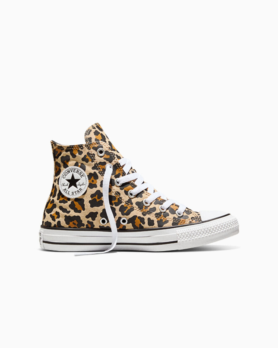 Canvas High-Top Sneaker - Leopard Print