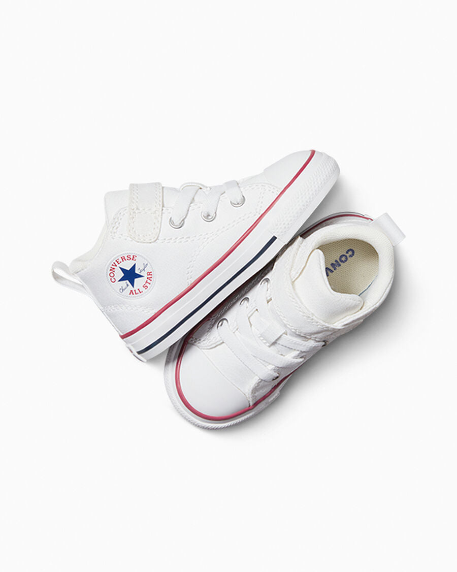 Canvas Easy-On Mid-Top Sneaker - White/Red/Blue