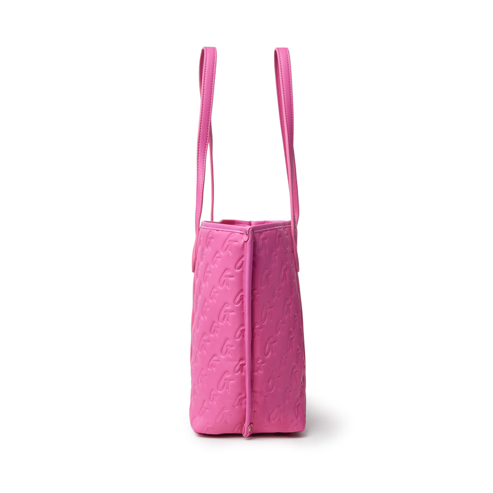 Vegan Leather Laptop Tote - Hot Pink