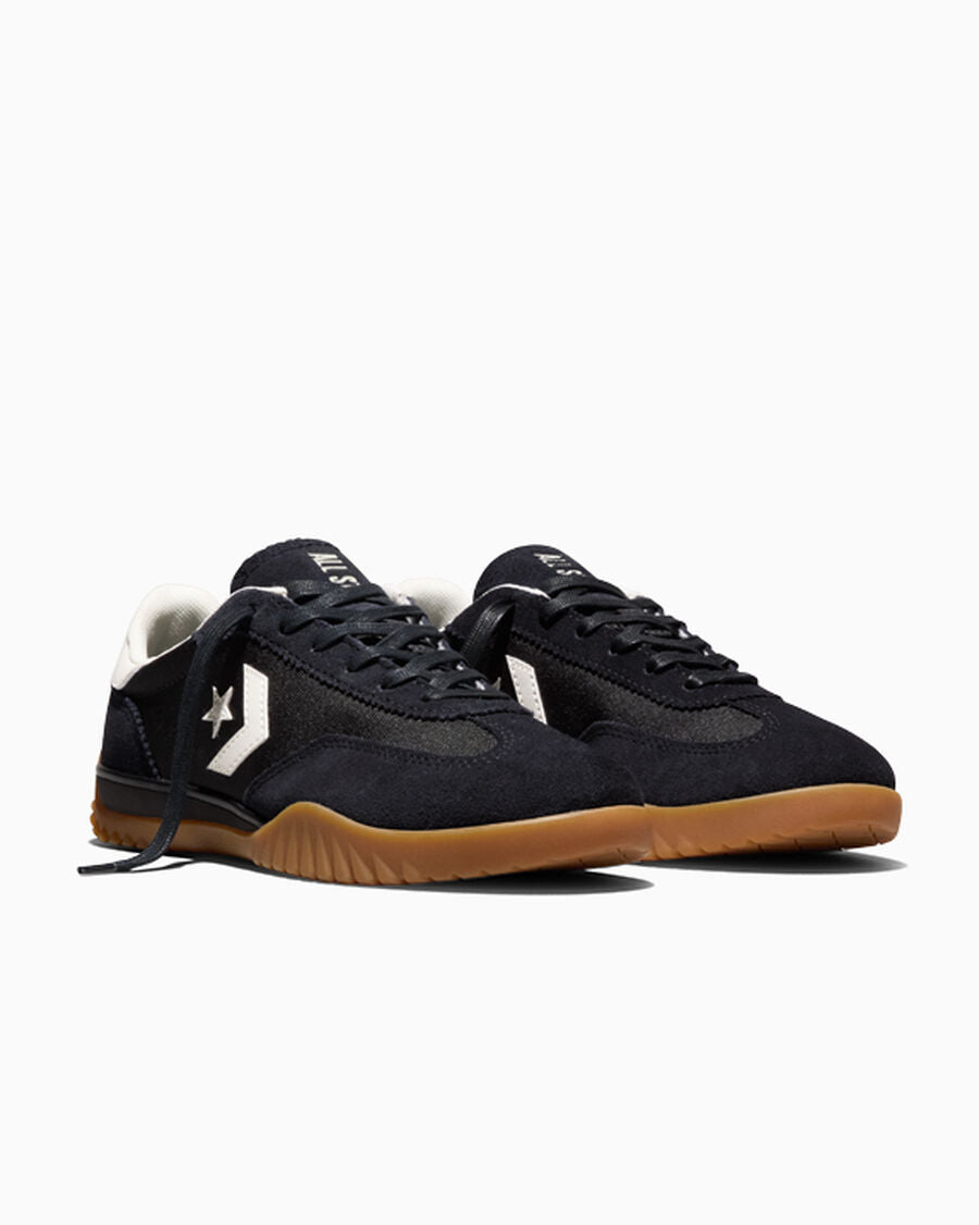 Unisex Nylon And Suede Low-Top Trainer - Black/Egret/Honey